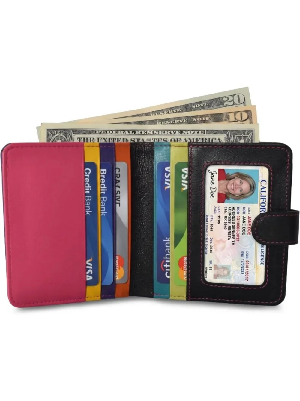 Sleek Bi-Fold Credit Card Wallet for Men & Women - Stylish Black Design